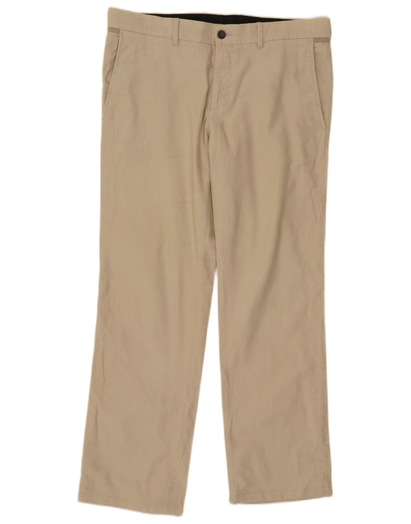 Męskie proste spodnie chino Zara EU 42 Large W32 L30 Beżowa bawełna
