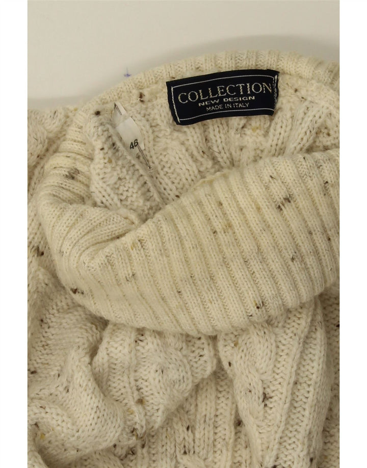 COLLECTION Womens Roll Neck Jumper Sweater IT 46 Large Beige Flecked Vintage Collection and Second-Hand Collection from Messina Hembry 