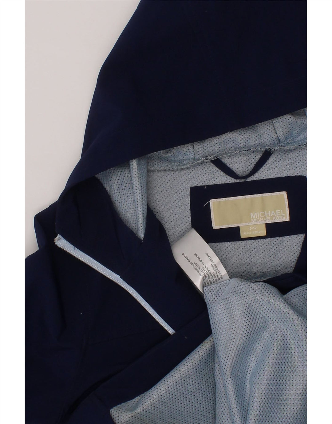 MICHAEL KORS Girls Hooded Rain Jacket 10-11 Years Navy Blue Polyester Vintage Michael Kors and Second-Hand Michael Kors from Messina Hembry 