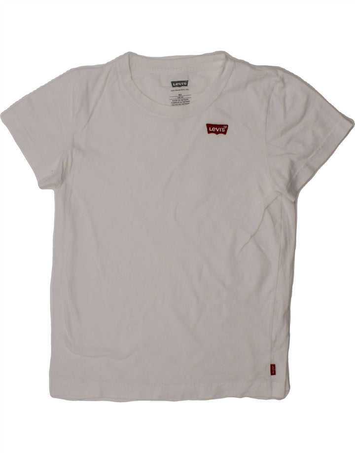 LEVI'S Boys T-Shirt Top 7-8 Years White Vintage Levi's and Second-Hand Levi's from Messina Hembry 
