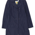 TOMMY HILFIGER Womens Trench Coat UK 12 Medium Navy Blue Cotton