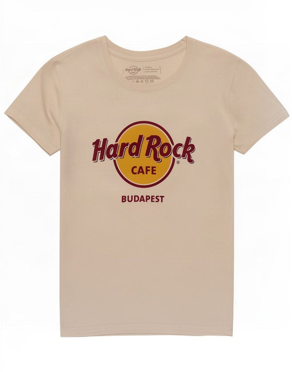 T-shirt męski Hard Rock Cafe Budapest z grafiką Top XS, biała bawełna