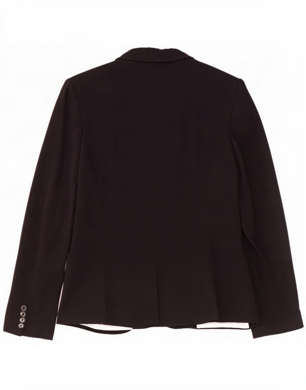 Zara Womens 1 Button Blazer Jacket UK 10 Small Black Viscose