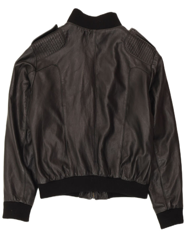 MIRA FURS Męska kurtka wojskowa skórzana IT 52 XL czarna skóra