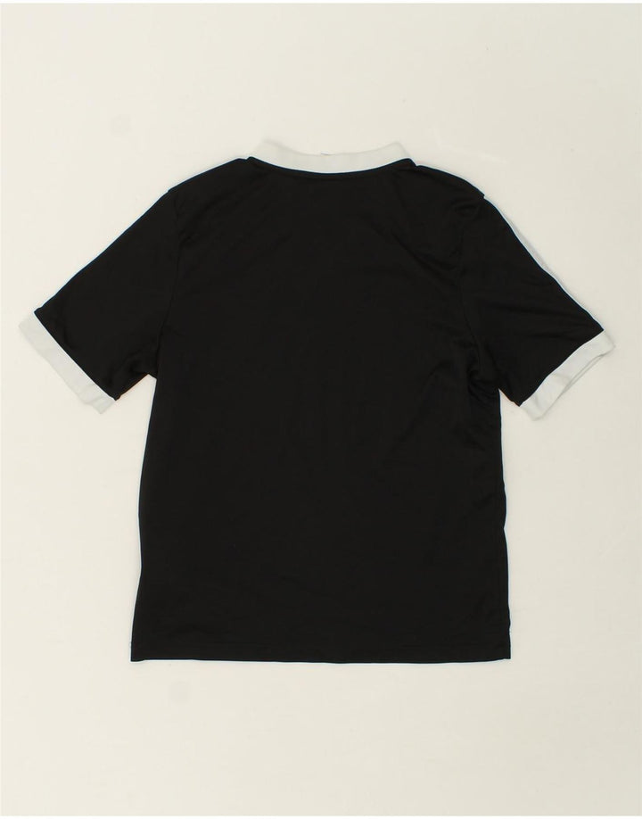 ADIDAS Boys Climalite Graphic T-Shirt Top 13-14 Years Black Polyester Vintage Adidas and Second-Hand Adidas from Messina Hembry 