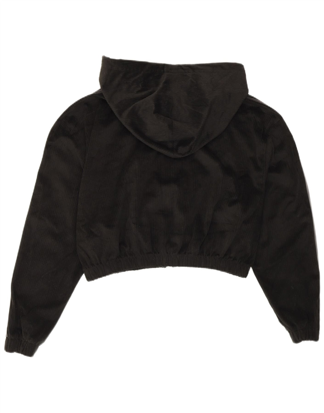 Damska bluza z kapturem Adidas Crop Oversized Zip UK 10 Mały czarny poliester