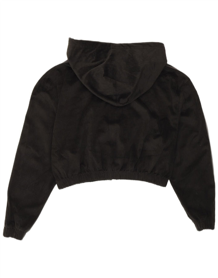 Damska bluza z kapturem Adidas Crop Oversized Zip UK 10 Mały czarny poliester