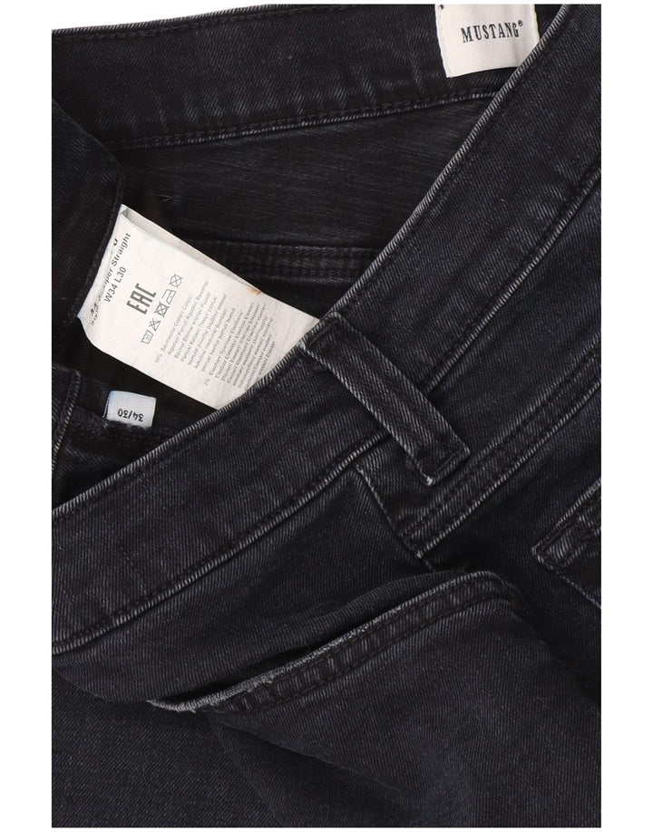 Męskie proste dżinsy Mustang W34 L24 Granatowa bawełna