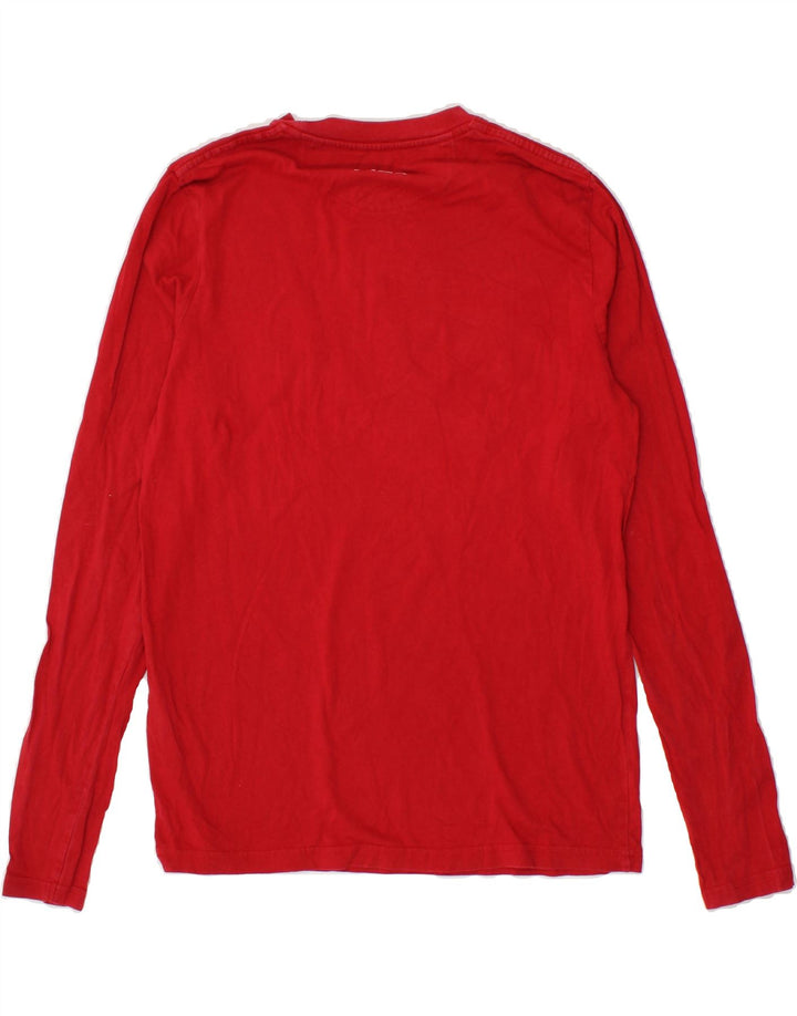 FILA Mens Graphic Top Long Sleeve Small Red Cotton Vintage Fila and Second-Hand Fila from Messina Hembry 