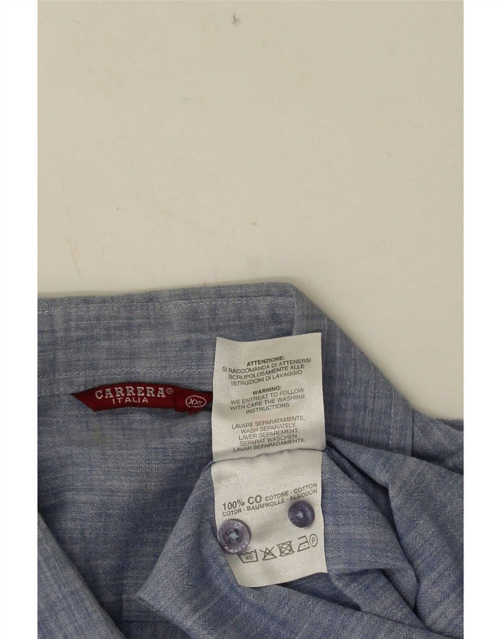 Koszula męska z krótkim rękawem Carrera 2XL, niebieska, bawełniana