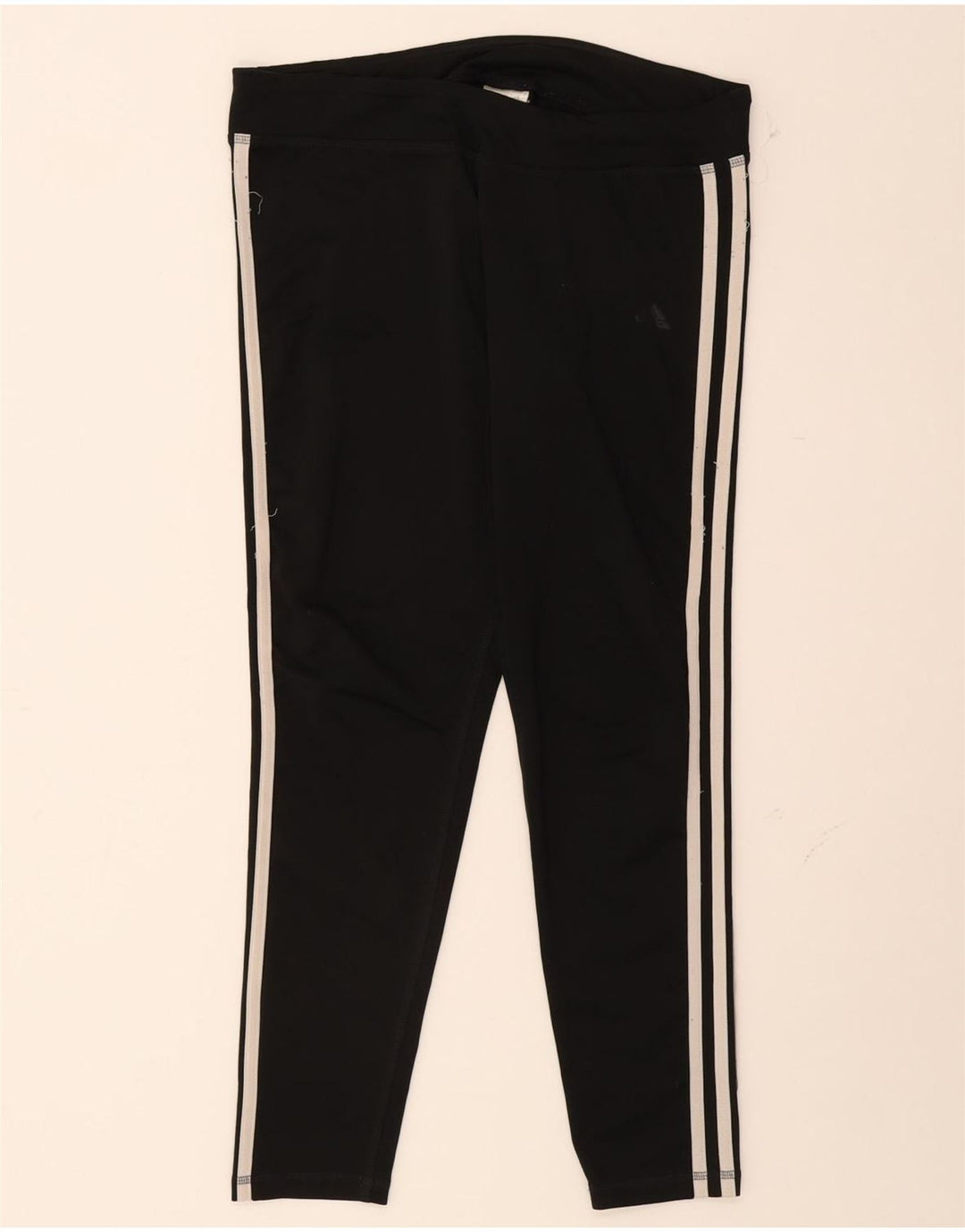 ADIDAS Womens Leggings UK 12/14 Medium Black Polyester Vintage Adidas and Second-Hand Adidas from Messina Hembry 