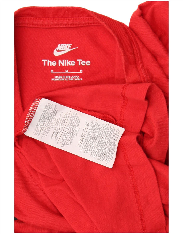NIKE Womens Graphic T-Shirt Top UK 14 Medium Red Cotton