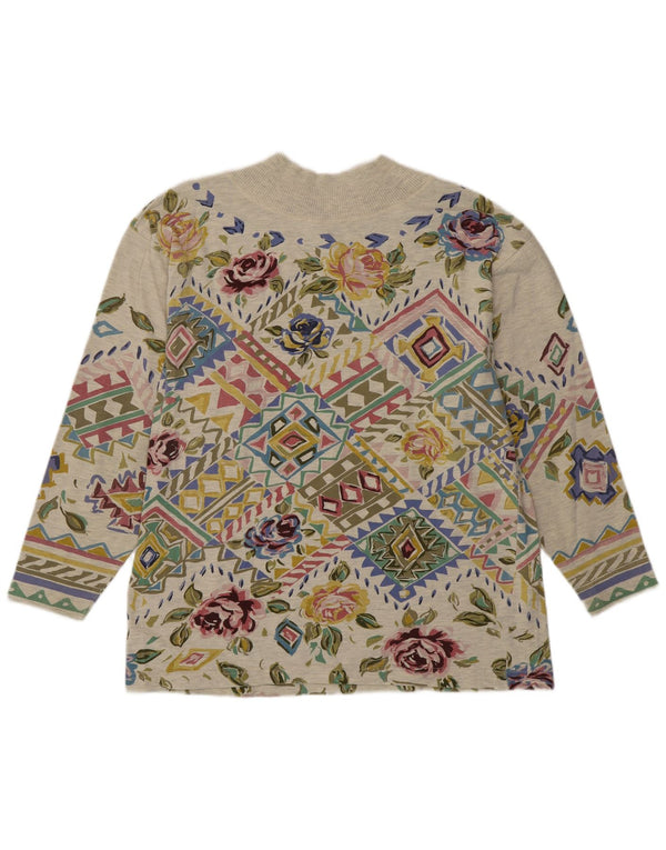 Damska bluzka Together UK 14, średnia, zielona, w kwiaty, bawełniana, artystyczna