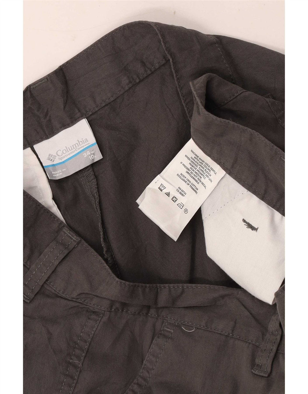 Męskie regularne spodenki chino Columbia W34, duże, szare, bawełniane