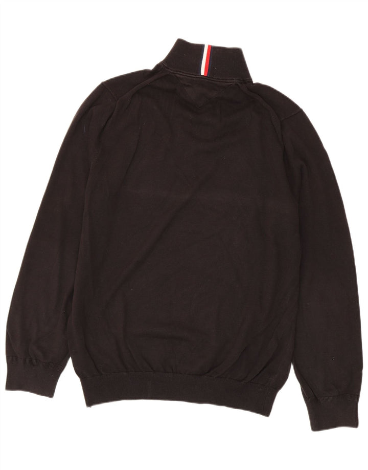Męski sweter zapinany na zamek Tommy Hilfiger, duży, czarny, bawełniany