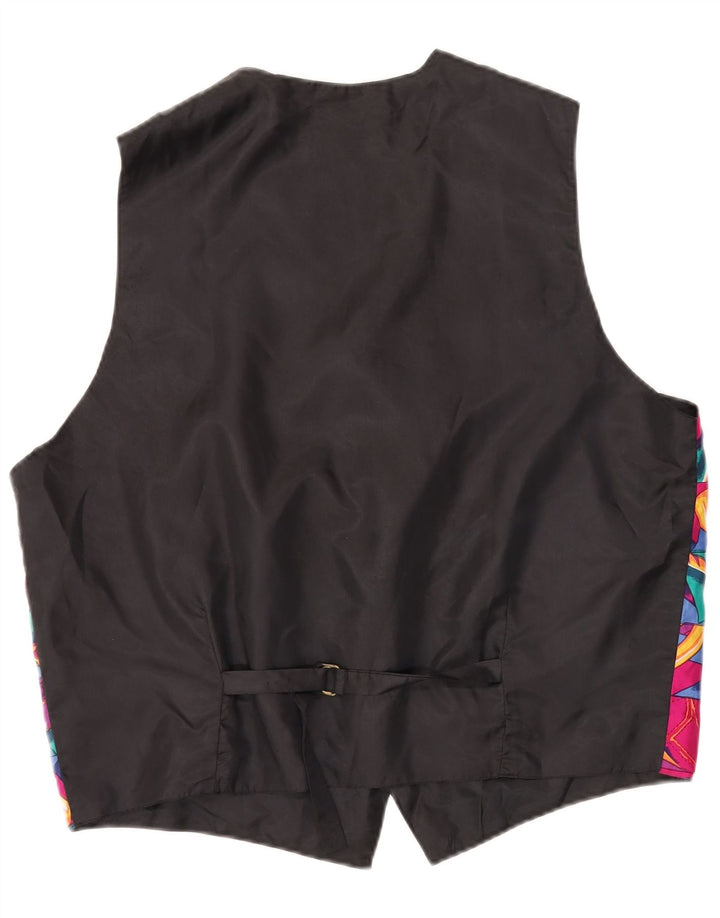 VINTAGE Męska kamizelka duża, wielobarwna, patchworkowa, jedwabna