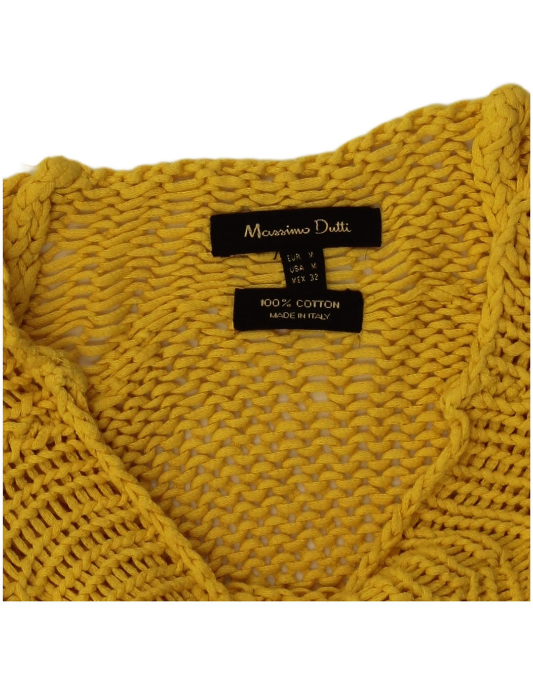 Damski sweter Massimo Dutti z dekoltem w łódkę, UK 14, średni żółty