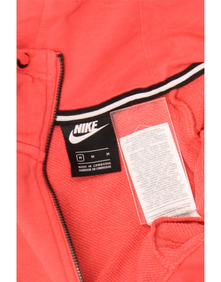Damski sweter oversize z kapturem i zamkiem błyskawicznym Nike, UK 14, średni czerwony, bawełniany