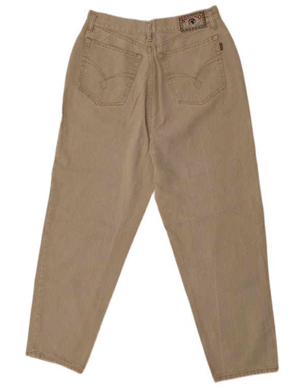 Vintage damskie dżinsy zwężane IT 42 Medium W30 L28 beżowa bawełna