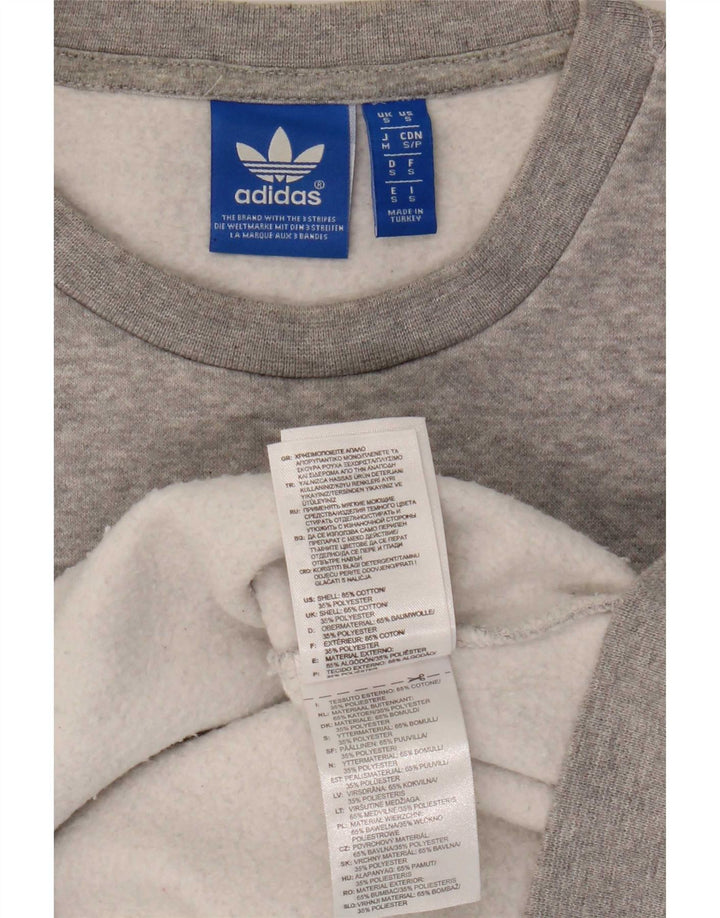 Adidas Męska bluza z grafiką, mała, szara, bawełniana
