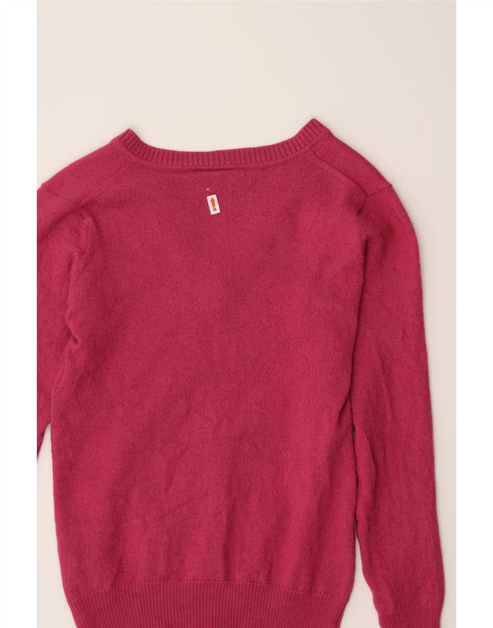 LACOSTE Womens Crop V-Neck Jumper Sweater Size 38 Medium Pink Vintage Lacoste and Second-Hand Lacoste from Messina Hembry 