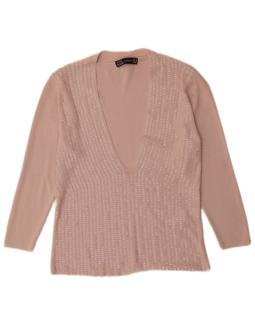 Bluzka damska Zara Top UK 14 Large Pink Rayon