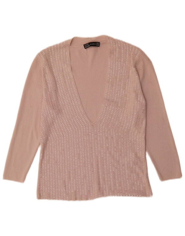 Bluzka damska Zara Top UK 14 Large Pink Rayon