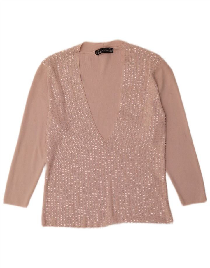 Bluzka damska Zara Top UK 14 Large Pink Rayon