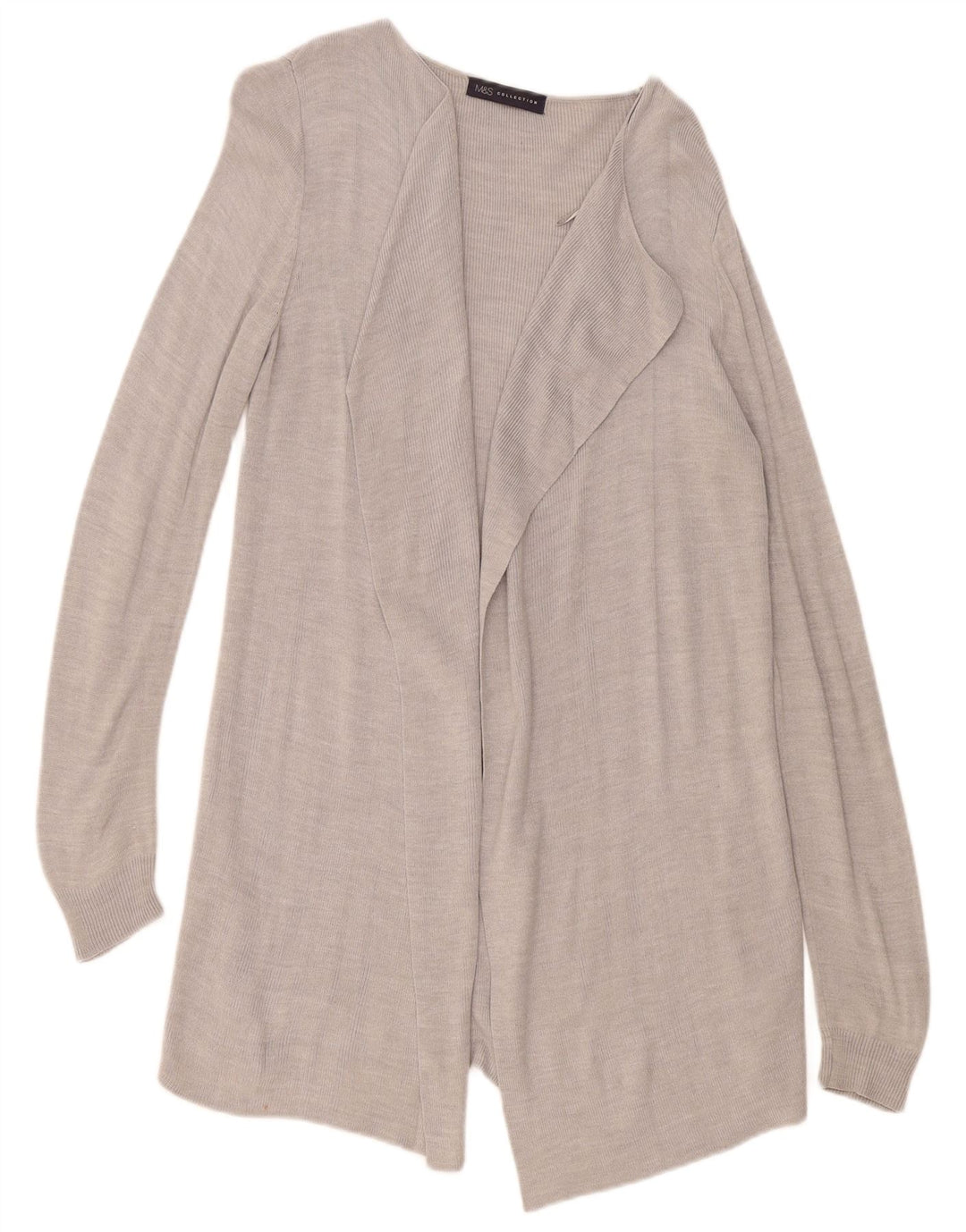 Marks & Spencer Damski sweter rozpinany o długim kroju, UK 10, mały, szary