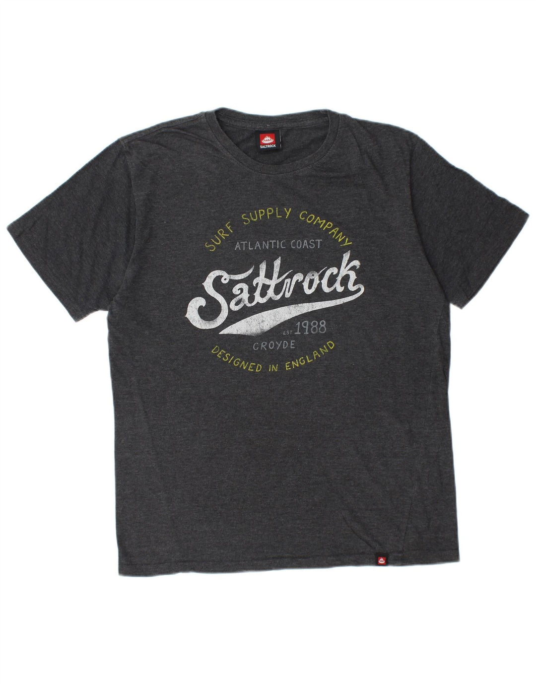 Męska koszulka z grafiką SALTROCK, średnia szara bawełna