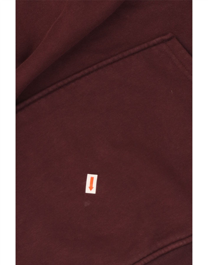 Damski sweter oversize z kapturem ADIDAS UK 10, mały, bordowy, bawełniany