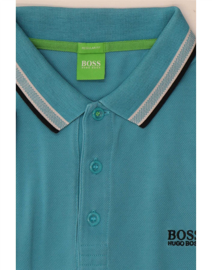 Męska koszulka polo Hugo Boss o regularnym kroju, w średnie niebieskie paski