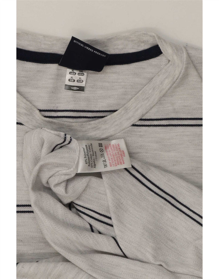T-shirt męski Umbro Top XL, szary, poliestrowy w paski