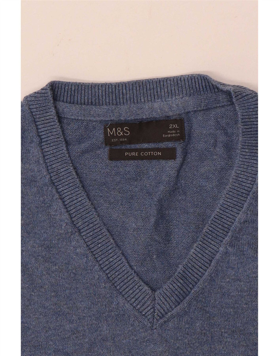 Marks & Spencer Męski podkoszulek bez rękawów, 2XL, niebieski, bawełniany