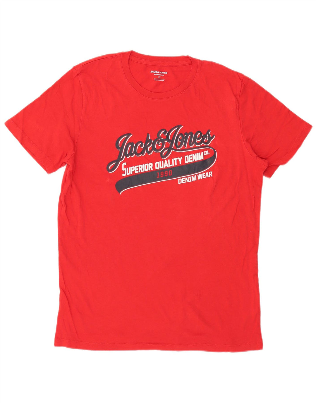 Męska koszulka z grafiką Jack & Jones, bawełniana, średnia czerwona