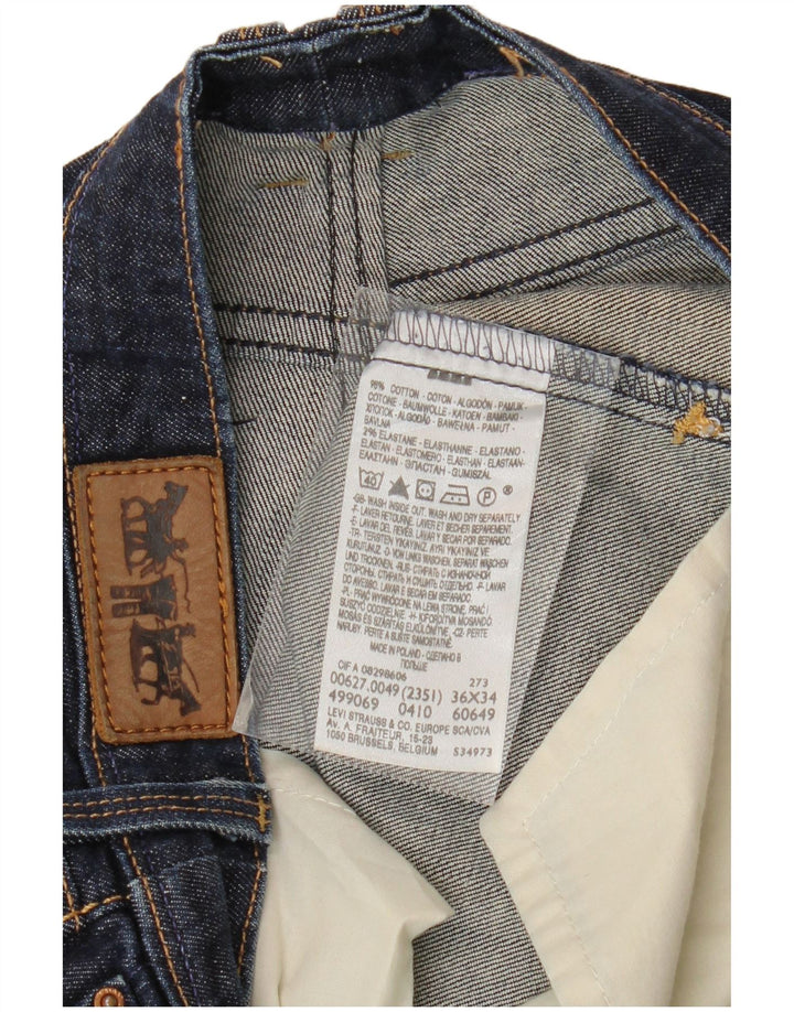 Damskie jeansy Crop Straight Levi's W34 L26 Granatowa bawełna