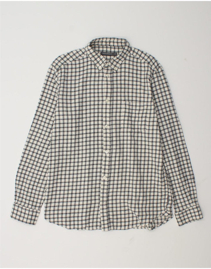 Męska koszula flanelowa French Connection XL w białą kratkę
