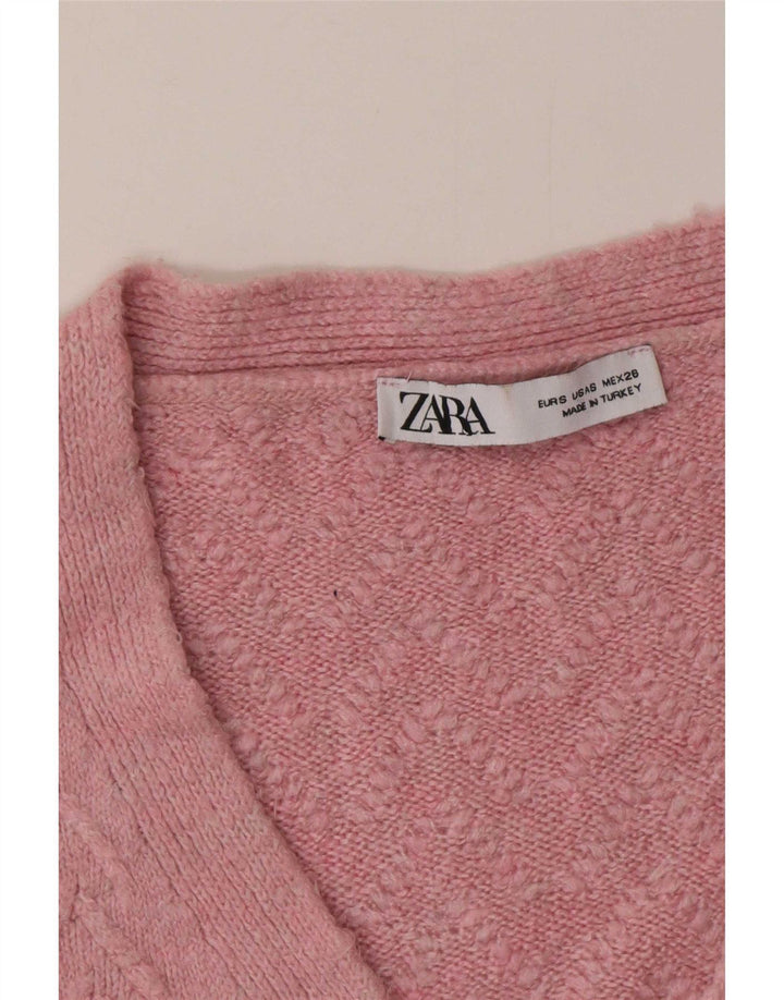 Damski sweter oversize Zara UK 10, mały, różowy