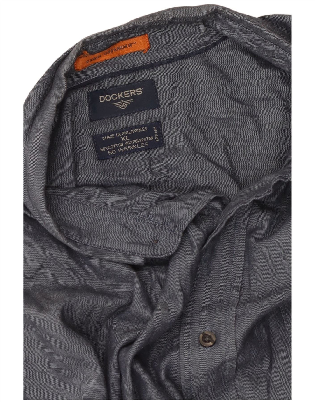 Koszula męska Dockers Stain Defender XL, niebieska, bawełniana w jodełkę