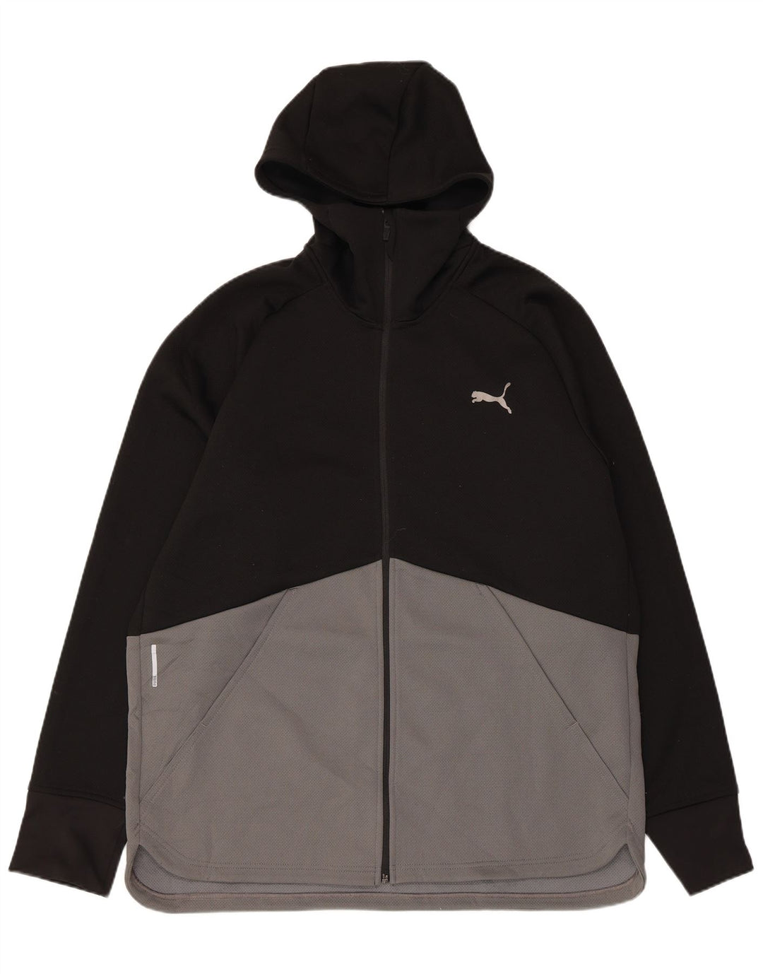 Męski sweter Puma z kapturem i zamkiem XL Czarny poliester z blokami kolorów