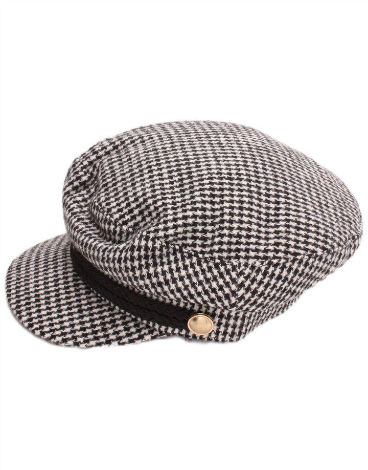 Czapka damska Zara Newsboy, mała, czarna pepitka