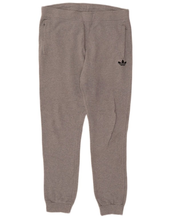 Męskie spodnie dresowe Adidas, duże, szare, nakrapiane, bawełniane