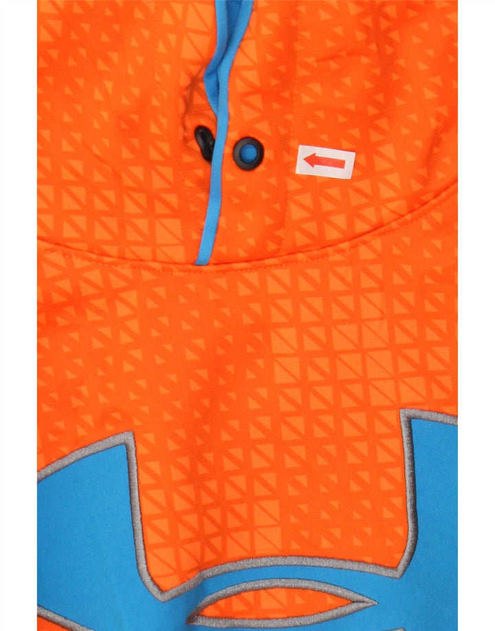 UNDER ARMOUR Mens Graphic Hoodie Jumper Small Orange Geometric Vintage Under Armour and Second-Hand Under Armour from Messina Hembry 