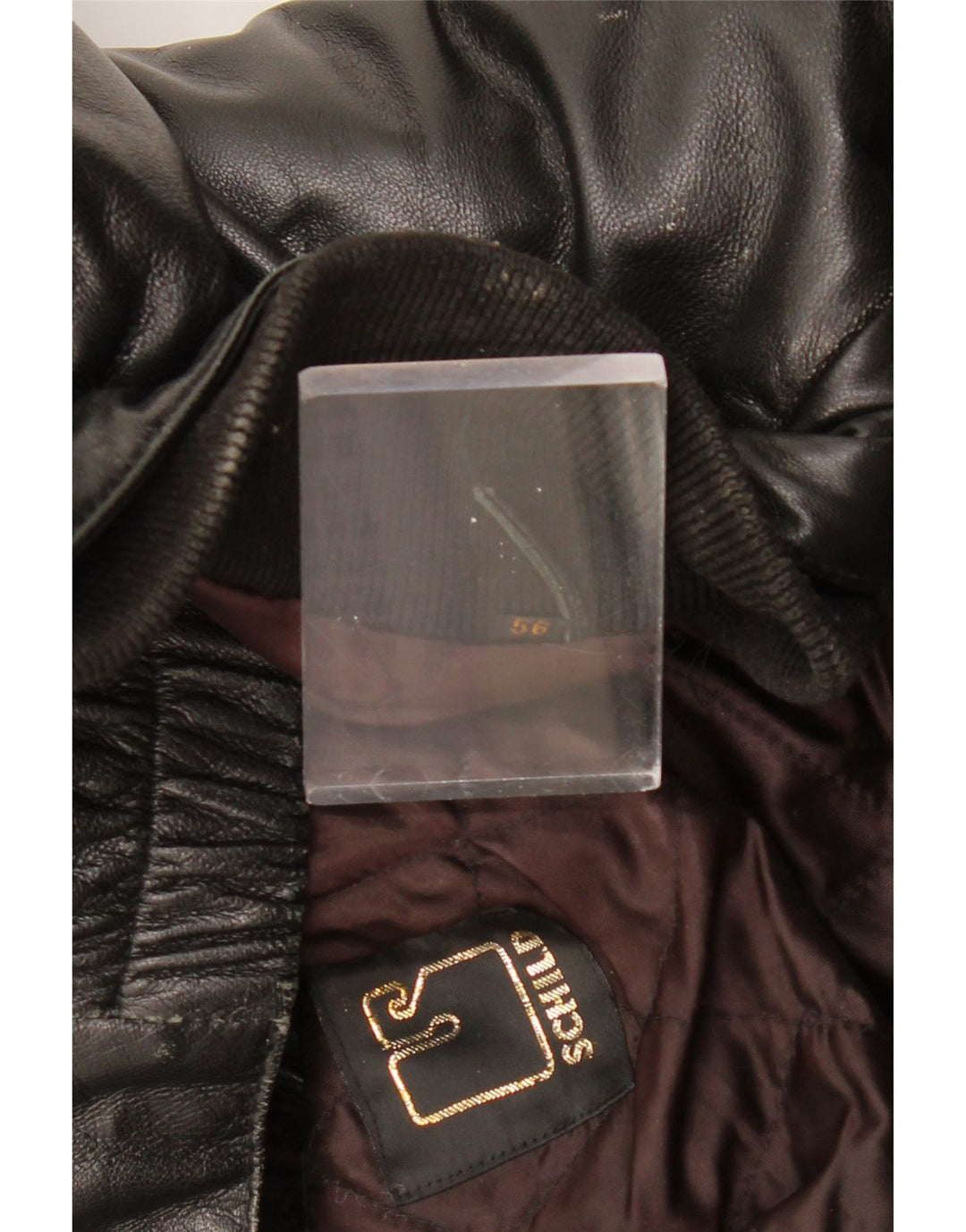 SCHILD Męska skórzana kurtka wojskowa UK 40, duża czarna skóra