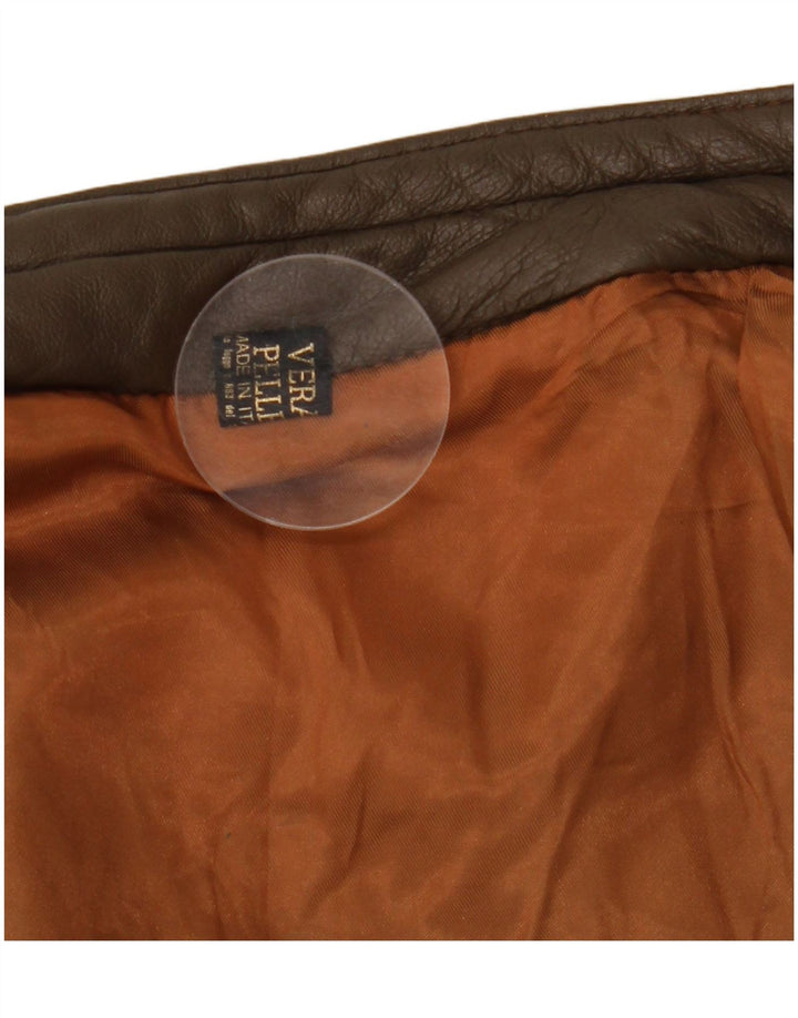 Męska kurtka skórzana VINTAGE UK 38 Średniobrązowa skóra