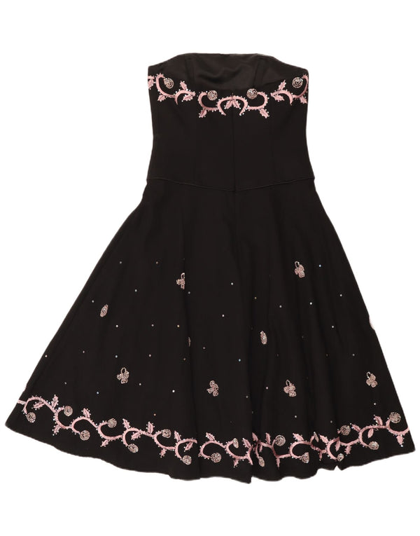 Damska sukienka bez ramiączek Monsoon UK 8, mała, czarna, bawełniana