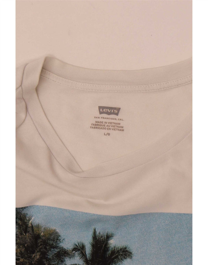 Męski T-shirt z grafiką Levi's, duży, biały