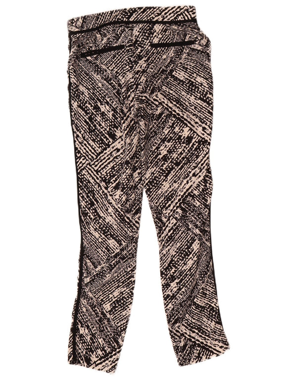 Zara Damskie spodnie typu slim casual z abstrakcyjnym wzorem, małe W26 L27 czarne