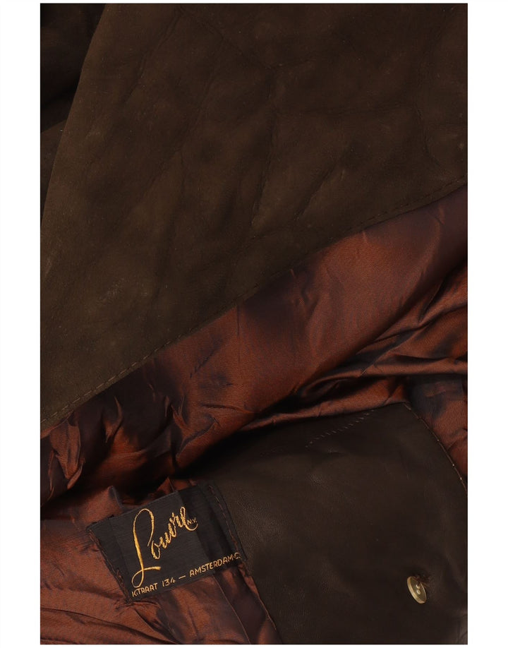 Vintage damski płaszcz zamszowy UK 14 średni brąz