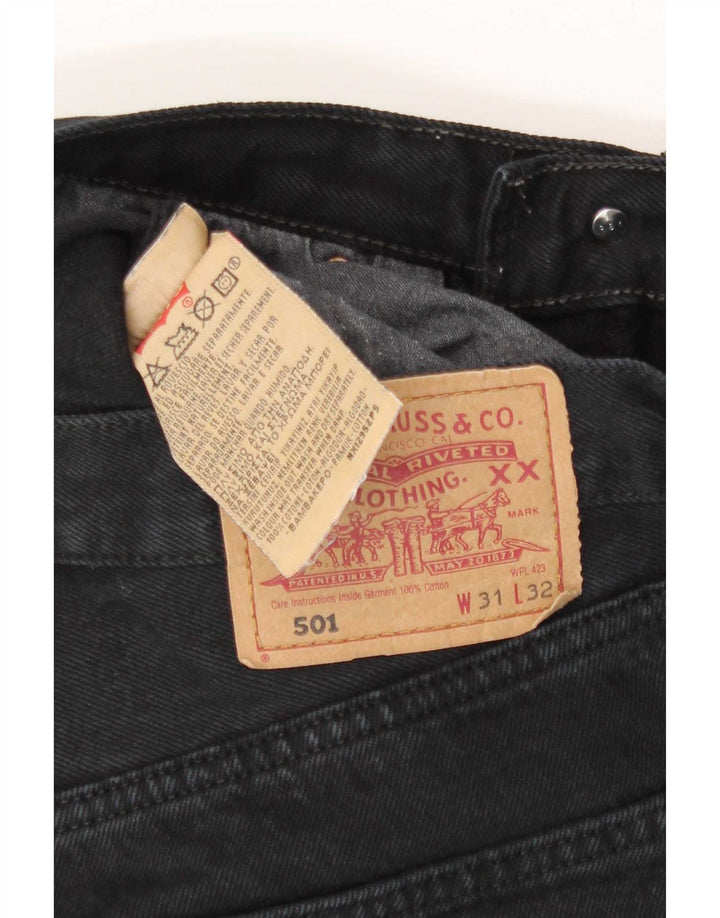 Męskie jeansy Levi's 501 Straight W31 L32 Czarne bawełniane